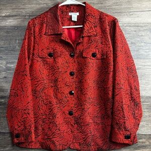 Laura Ashley Red and Black Patterned Blazer